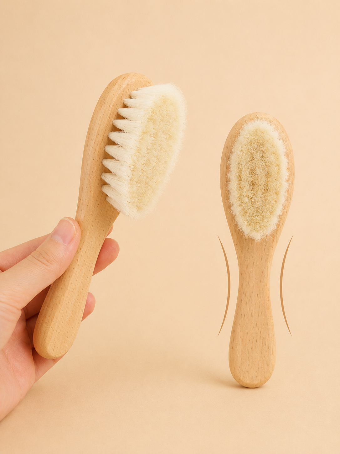 Ensemble Brosse et Peigne Bébé en Bois - Doux pour le Cuir Chevelu