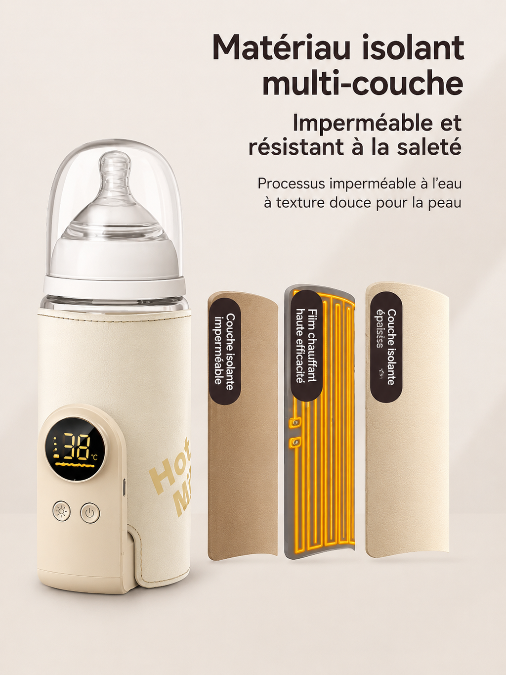 Chauffe-Biberon Nomade Sans Fil - Rechargeable