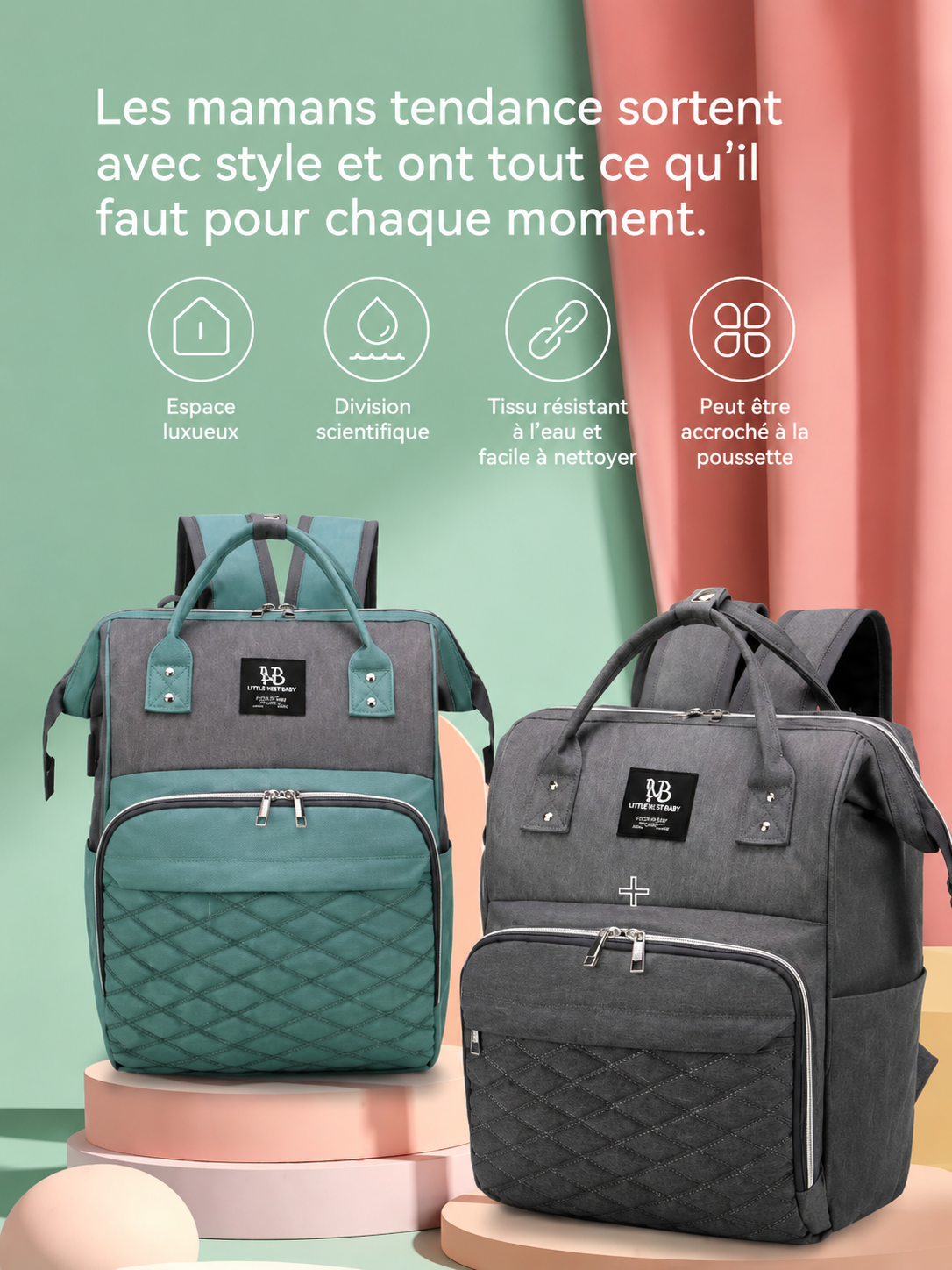 Sac à langer grande capacité - le sac à dos qui organise ta vie de parent
